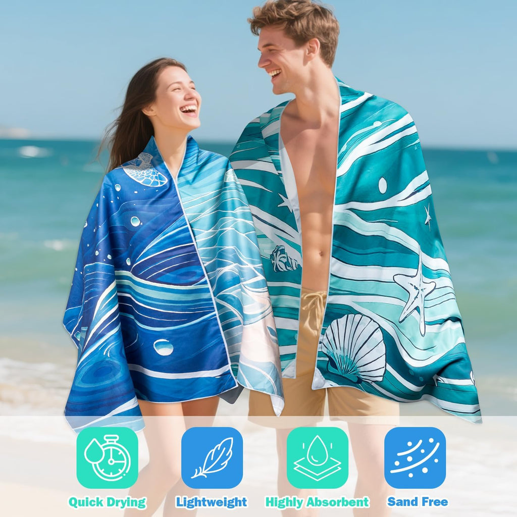 Stay-Put Magnetic Sand-Free Beach Towels