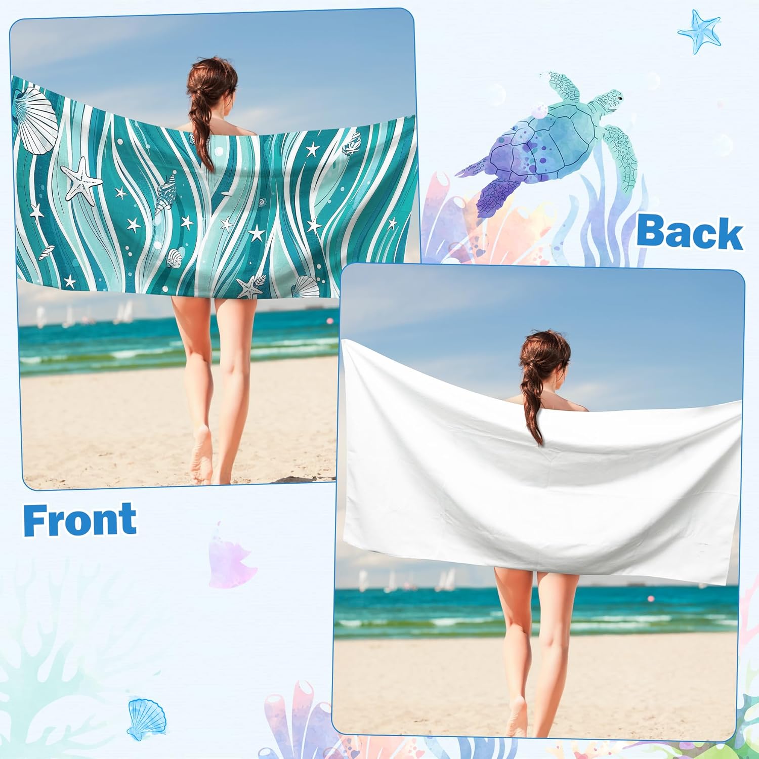 Stay-Put Magnetic Sand-Free Beach Towels