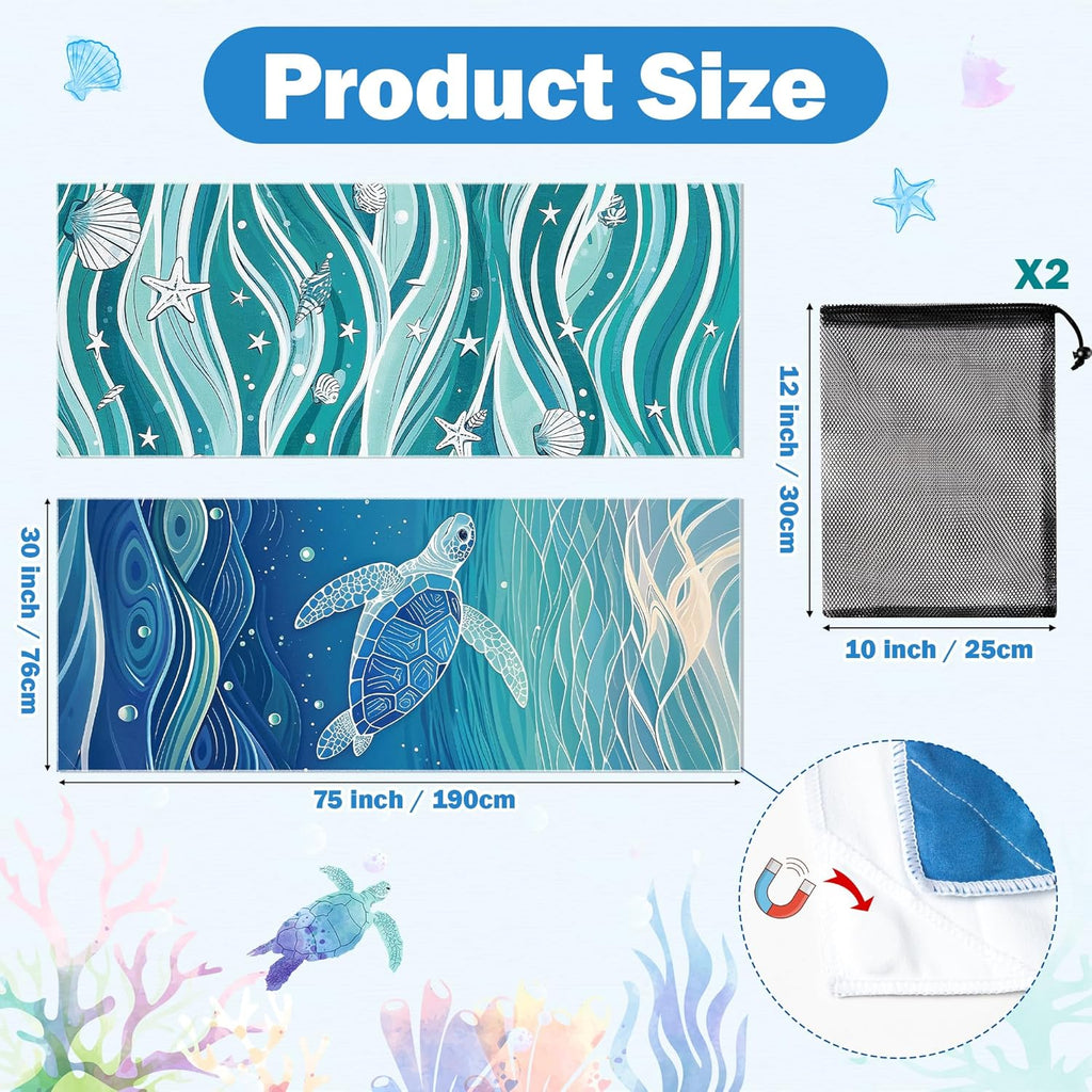 Stay-Put Magnetic Sand-Free Beach Towels