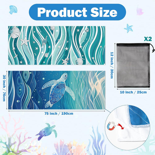 Stay-Put Magnetic Sand-Free Beach Towels