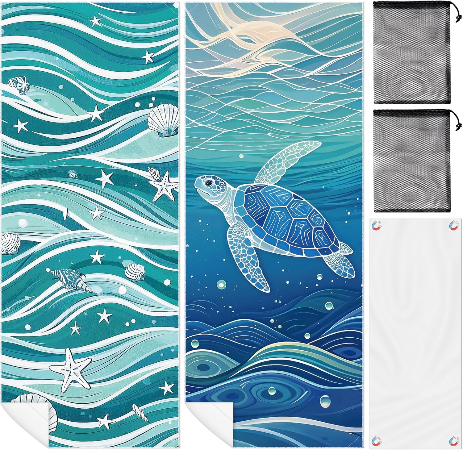 Stay-Put Magnetic Sand-Free Beach Towels